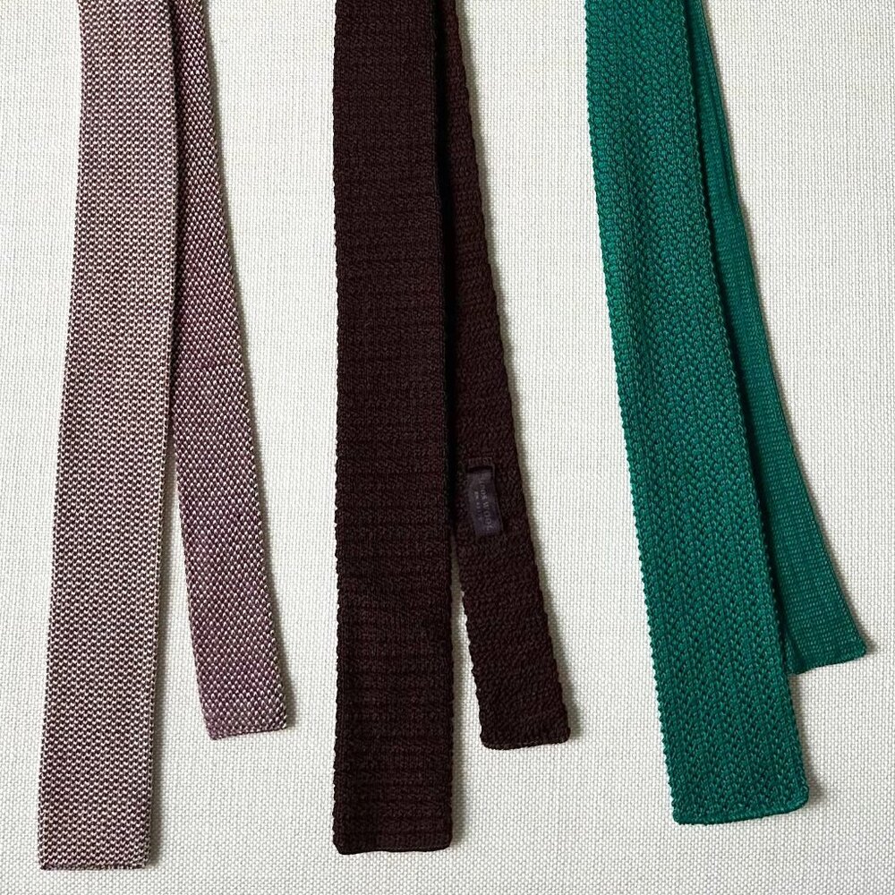 Vintage Knit Textured Neck Ties